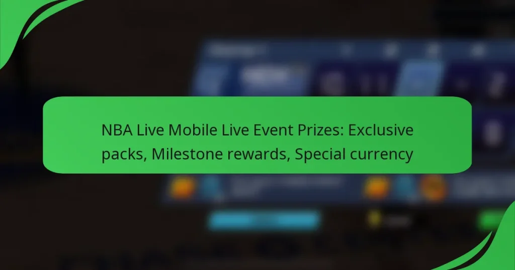 NBA Live Mobile Live Event Prizes: Exclusive packs, Milestone rewards, Special currency