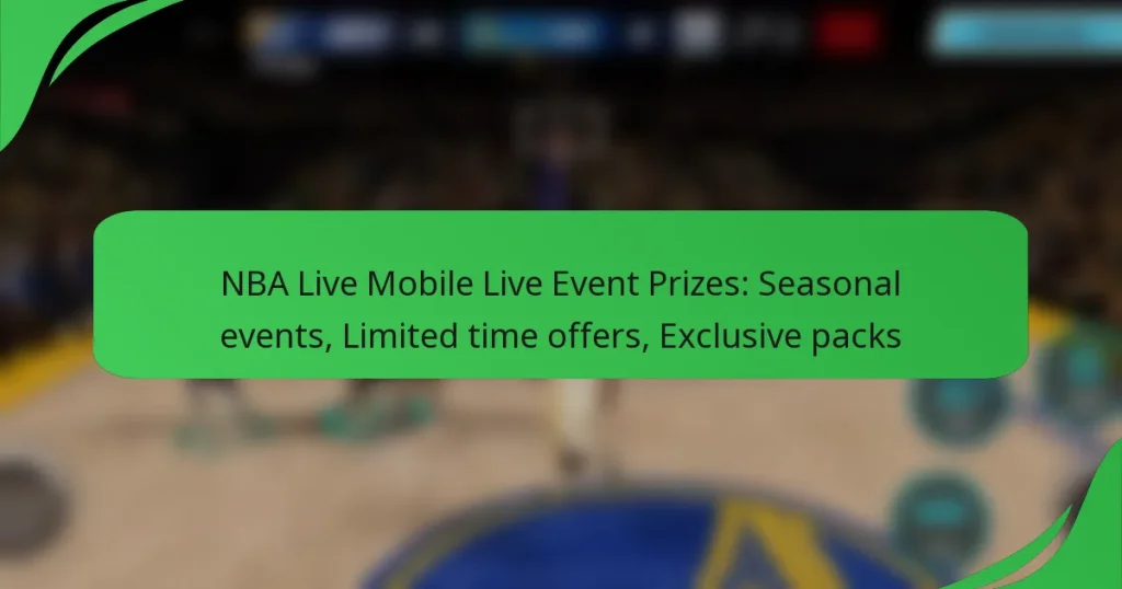 NBA Live Mobile Live Event Prizes: Seasonal events, Limited time offers, Exclusive packs