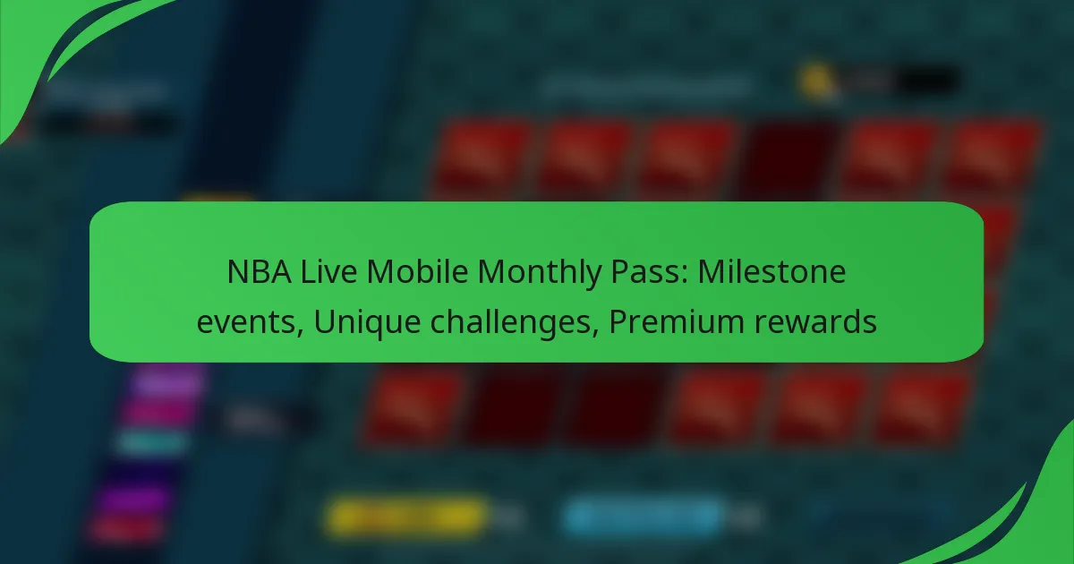 NBA Live Mobile Monthly Pass: Milestone events, Unique challenges, Premium rewards
