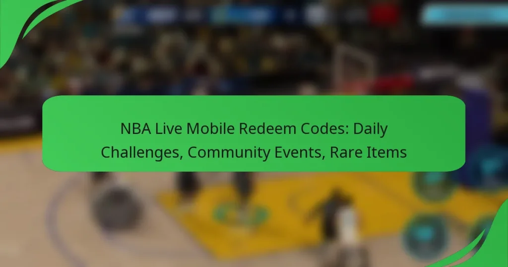 NBA Live Mobile Redeem Codes: Daily Challenges, Community Events, Rare Items