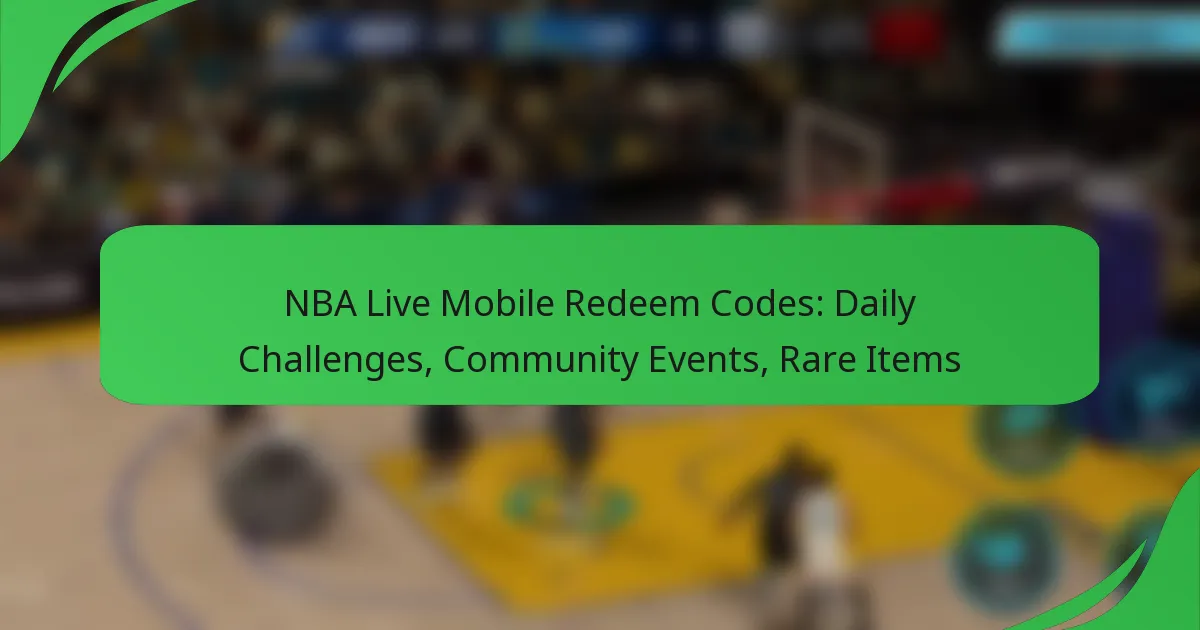 NBA Live Mobile Redeem Codes: Daily Challenges, Community Events, Rare Items