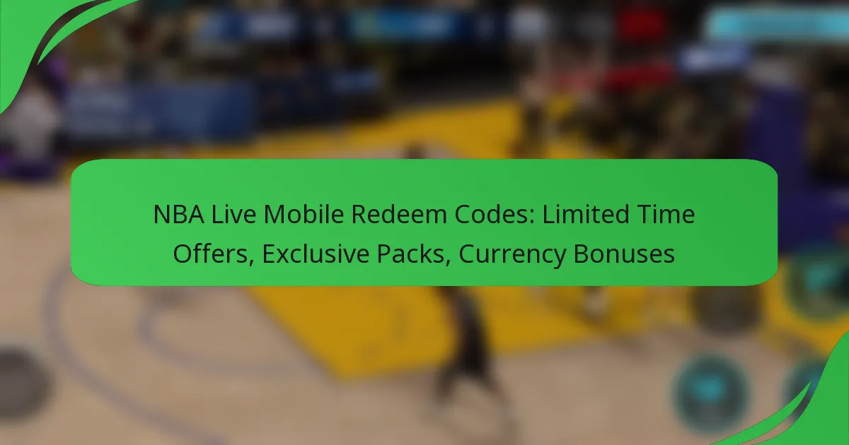NBA Live Mobile Redeem Codes: Limited Time Offers, Exclusive Packs, Currency Bonuses