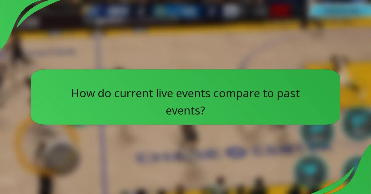 How do current live events compare to past events?