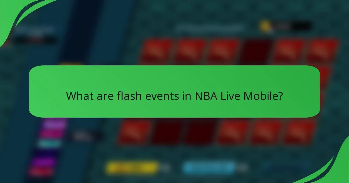 What are flash events in NBA Live Mobile?